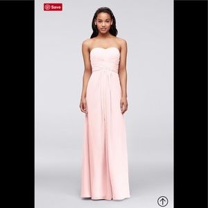 NEW Long Strapless Pleated Bodice Bridesmaid Dress